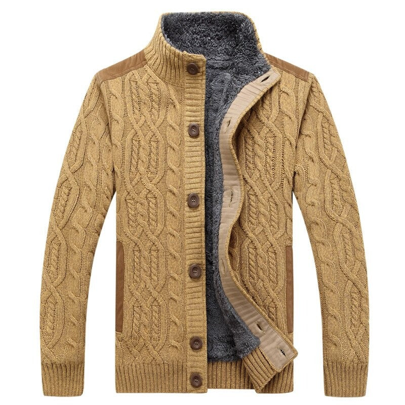 Warm Cable Knit Cardigan for Men