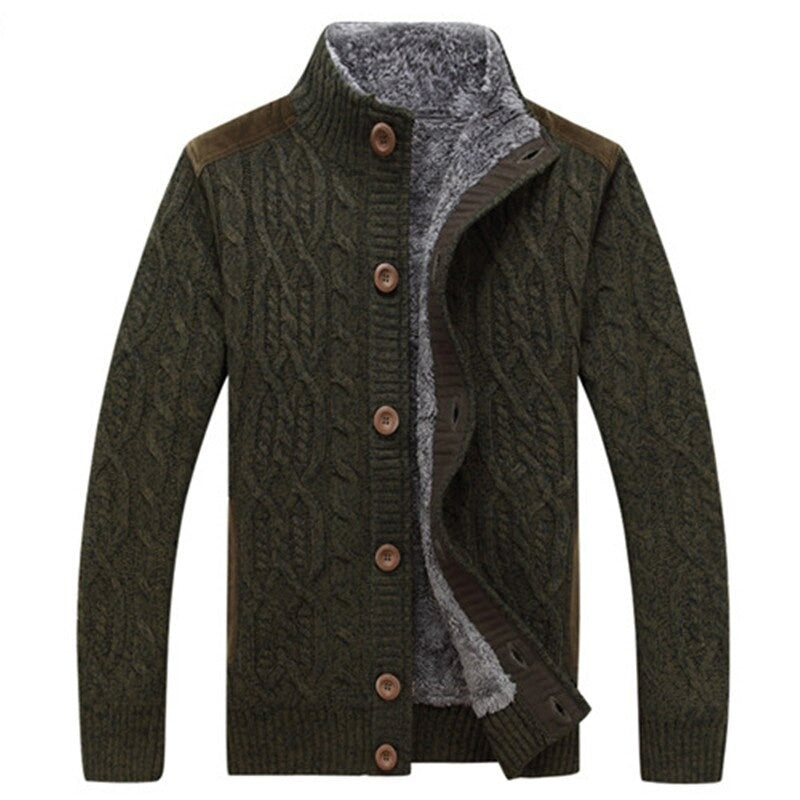 Warm Cable Knit Cardigan for Men